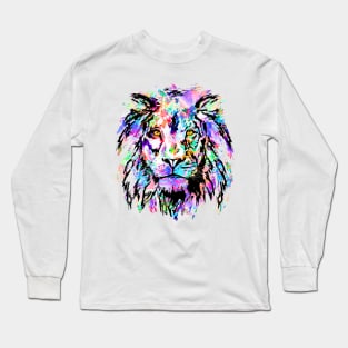 Colorful Lion - Lion Head Rainbow Long Sleeve T-Shirt
